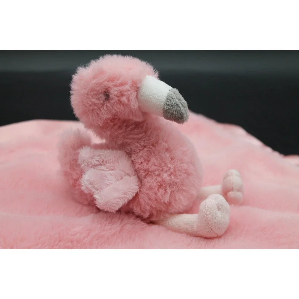 Cloud Island Pink Flamingo Security Blanket Lovey Baby Plush Satin Trim 14